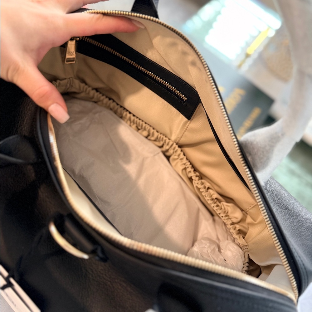 Black Leather Top-Handle Satchel - Picture 9 of 16